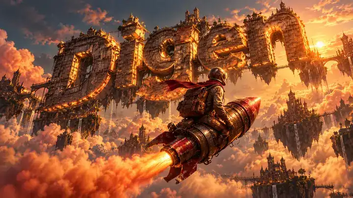 Dramatic video concept artwork with warm dark tones